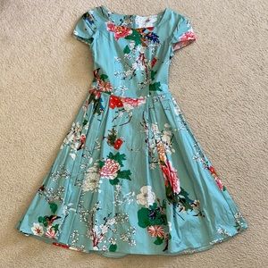 Retro Floral Flare Dress